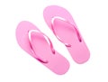 Pink plastic flip-flops isolated on a white background Royalty Free Stock Photo
