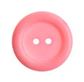 Pink plastic sewing button isolated Royalty Free Stock Photo