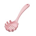 Pink Plastic Slotted Serving Spoon for Kitchen Royalty Free Stock Photo
