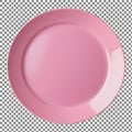 Pink plate on checkered background Royalty Free Stock Photo