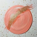 Pink Plate With Gold Glitter Royalty Free Stock Photo
