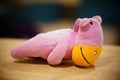 Pink plush hippo Royalty Free Stock Photo