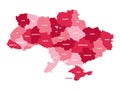 Ukraine - administrative map of oblasts