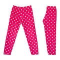 Pink polka dots legging (skinny) for young girl Royalty Free Stock Photo