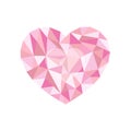 Pink polygonal heart. a symbol of Valentine`s Day - Stock Vector Royalty Free Stock Photo