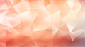 A pink polygonal surface background close-up of a trendy peach color, showcasing a variety of triangles creating a dynamic and