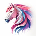 pink pony logo on white background generative AI
