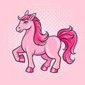 pink pony pinup pop art vector illustration