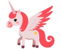 pink pony with wings. magical unicorn. horse for girls.