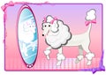 Pink poodle with mirror