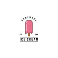 Pink Popsicle Ice Cream Logo, Sign, Icon, Flat Design, Vector Design