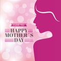 Pink portrait woman happy mothers day blurred background