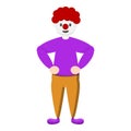 Pink posse clown icon, cartoon style