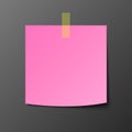 Pink post note paper with shadow Royalty Free Stock Photo