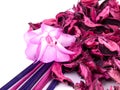 Pink potpourri with incenses and pink flower Royalty Free Stock Photo