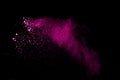 Pink powder explosion isolate on white background. Paint Holi. Royalty Free Stock Photo