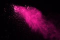 Pink powder explosion isolate on white background. Paint Holi. Royalty Free Stock Photo