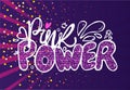 Pink Power Lettering, Glitter and Font, Confetti