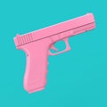 Pink Powerful Police or Military Pistol Gun. 3d Rendering