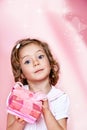 Pink present box Royalty Free Stock Photo