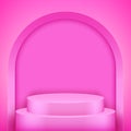 Pink Presentation podium with arch