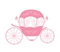 Pink Princess Cinderella Fairytale carriage. Vector Illustration