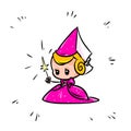 Pink Princess Fairy Sorceress cartoon