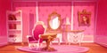 Pink princess room in palace or castle Royalty Free Stock Photo