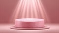 Pink product display podium with spotlight Royalty Free Stock Photo
