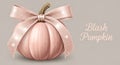 A pink pumpkin with a sparkly bow on top, featuring a smooth side with subtle Royalty Free Stock Photo