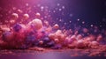 Pink and purple abstract background with scattered particles. Royalty Free Stock Photo