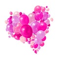 Pink purple balloons flying Royalty Free Stock Photo