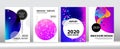 Pink Purple Blue Digital Vector Cover Design. Computing Gradient Overlay. Music Covers