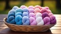 pink, purple and blue yarn Royalty Free Stock Photo