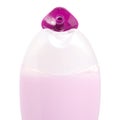 Pink purple bottle shower gel macro Royalty Free Stock Photo