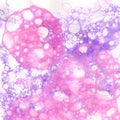 Pink and purple bright texture for the design background. Watercolor pattern. Bubbles Royalty Free Stock Photo