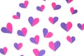 Pink and Purple Broken Heart Paper Design Background for Valentines or Mothers Day Royalty Free Stock Photo