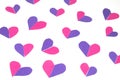 Pink and Purple Broken Heart Paper Design Background for Valentines or Mothers Day