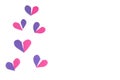 Pink and Purple Broken Heart Paper Design Background for Valentines or Mothers Day