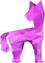 Pink purple cat vector, only triangles with shadows Royalty Free Stock Photo