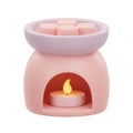 Pink and Purple Ceramic Wax Warmer with Candle Royalty Free Stock Photo