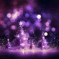 Pink and purple Christmas trees in the background, bokeh effect. The Christmas star as a symbol of the birth of the savior Royalty Free Stock Photo