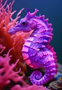 Pink purple colorful seahorse