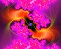 Purple pink orange fractal, flowery elegant sparkling contrasts lights, texture, abstract background Royalty Free Stock Photo