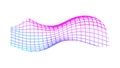 Pink and Purple 3D Grid Wave Digital Pattern, vector design Generative AI Royalty Free Stock Photo