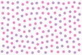 Pink and purple dots background over white