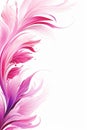 a pink and purple feather design on a white background Royalty Free Stock Photo