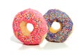 A pink and purple glazed donut Royalty Free Stock Photo