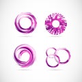 Pink purple logo circles elements icon set Royalty Free Stock Photo