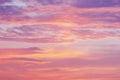 Sunset sky in pink purple orange clouds, dawn sky only Royalty Free Stock Photo